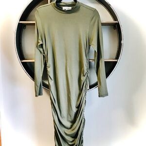 Almost Famous Olive Green Bodycon Midi Dress, Size Large